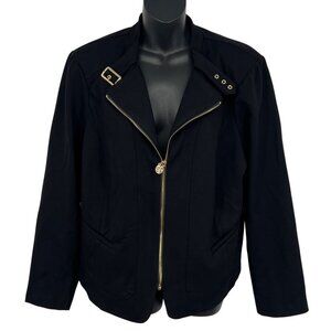 Torrid Womens Black Jacket Biker Moto Plus Size 2X Collar Long Sleeve NWT New